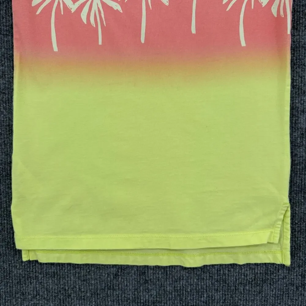 Tea Collection Sleeveless Jersey Knit Midi Dress Girls 5 Ombre Palm Tree Cotton